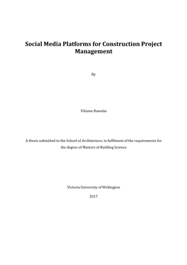 Social Media Platforms for Construction Project Management