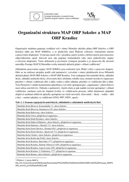 Organizační Struktura MAP ORP Sokolov a MAP ORP Kraslice