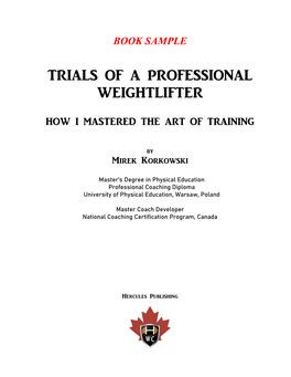 Trials of a Professional Weightlifter