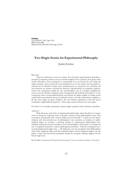 Two Origin Stories for Experimental Philosophy