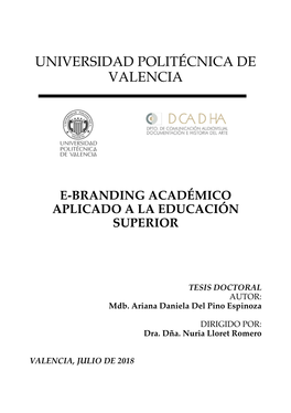 E-Branding Académico Aplicado a La Educación Superior