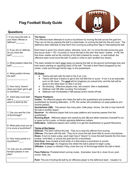 Flag Football Study Guide