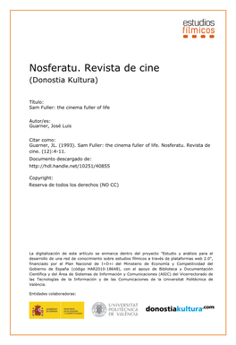 Nosferatu. Revista De Cine (Donostia Kultura)