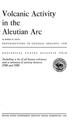 Volcanic Activity in the Aleutian Arc