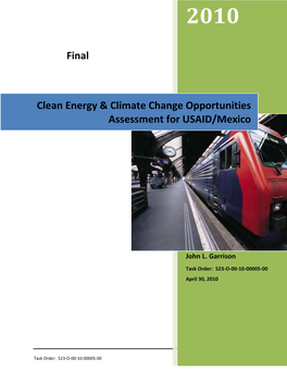 Clean Energy & Climate Change Opportunities Assessment Report