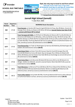 Jannali High School (Jannali) T: (02) 9521 2805