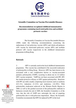 Scientific Committee on Vaccine Preventable Diseases