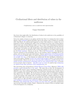 Civilizational Filters and Distribution of Values in the Multiverse