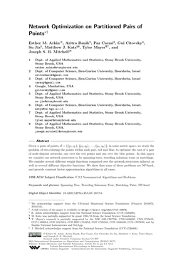 Network Optimization on Partitioned Pairs of Points∗†