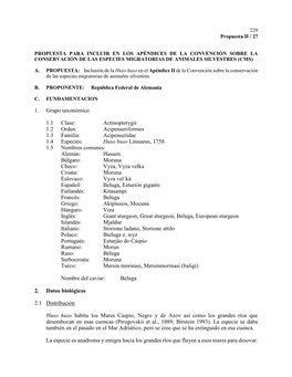 Acipenseriformes 1.3 Familia: Acipenseridae 1.4 Especies