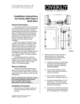 Installation Instructions for Overly GSA Class 5 Vault Door