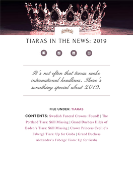 Tiaras in the News: 2019