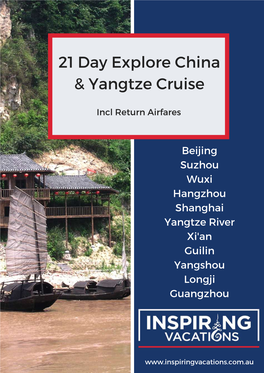 21 Day Explore China & Yangtze Cruise