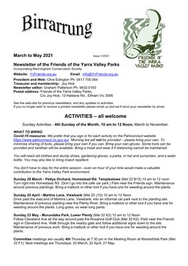 March, April, May 2021 Newsletter (355