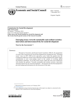 Economic and Social Council Distr.: General 7 December 2017