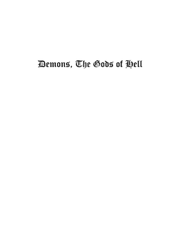 Demons, the Gods of Hell Contents