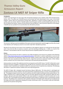 Thames Valley Guns Armourers Report