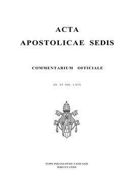 Acta Apostolicae Sedis