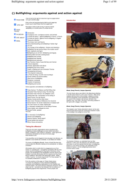 Page 1 of 99 Bullfighting: Arguments Against and Action Against 29/11