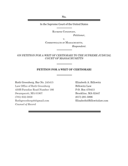 Cert Petition Final Ruth