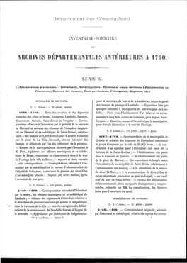 Archives Départementales Antérieures a 1790