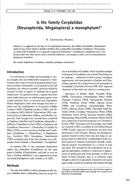 Neuropterida, Megaloptera) a Monophylum?1