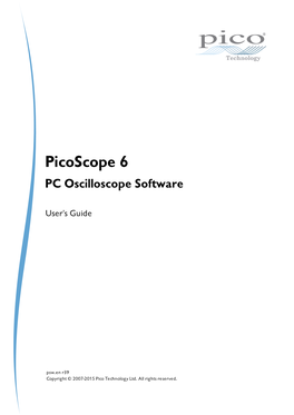 Picoscope 6 User's Guide I Table of Contents 1 Welcome