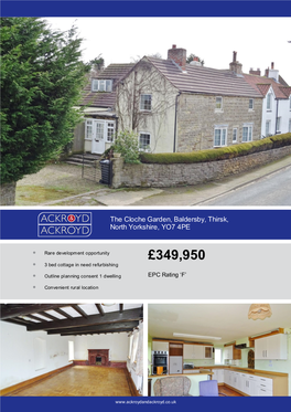 £349,950 • 3 Bed Cottage in Need Refurbishing
