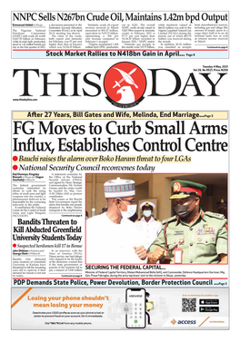 FG Moves to Curb Small Arms Influx, Establishes Control Centre