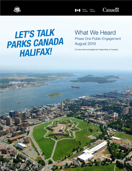 LET's TALK Parks Canada Halifax!