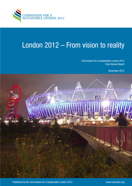 Commission for a Sustainable London 2012 Post-Games Report