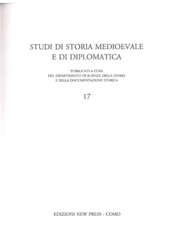 Studi Di Storia Medioevale E Di Diplomatica