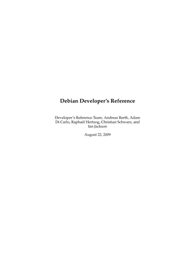 Debian Developer's Reference