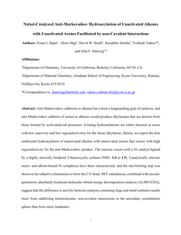 Nickel-Catalyzed Anti-Markovnikov Hydroarylation of Unactivated Alkenes