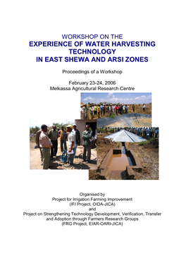 Experience of Water Harvesting Technology in East Shewa and Arsi Zones