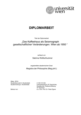 Das Kaffeehaus Als Seismograph Gesellschaftlicher Veränderungen