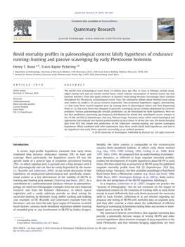 Bovid Mortality Profiles in Paleoecological Context Falsify