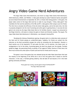 Angry Video Game Nerd Adventures