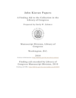 John Kieran Papers