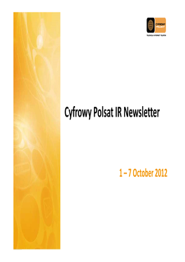 Cyfrowy Polsat IR Newsletter