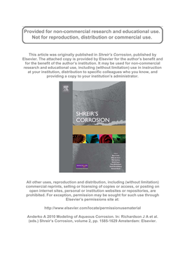 Modeling of Aqueous Corrosion