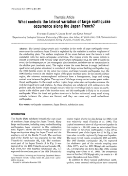 What Controls the Lateral Variation of Large Earthquake Occurrence Along the Japan Trench?