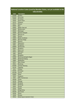 National Location Codes