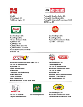 Drip Oil Factory Fill Gasoline Engine Oils HTB Hydraulic Oil Factory Fill Diesel Engine Oils TMS Diesel Engine Oil Factory