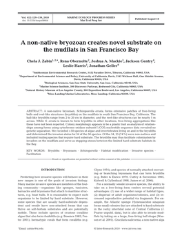 A Non-Native Bryozoan Creates Novel Substrate on the Mudflats in San Francisco Bay