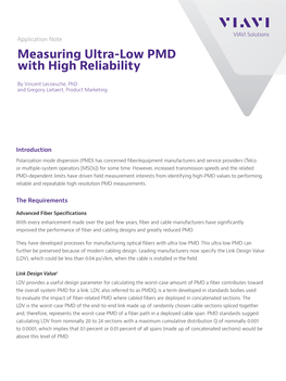 Measuring Ultra-Low PMD with High Reliability