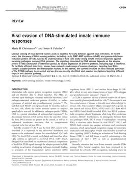 Viral Evasion of DNA-Stimulated Innate Immune Responses