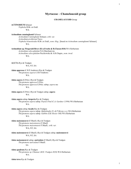 Myrtaceae – Chamelaucoid Group