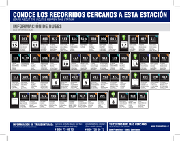 Conoce Los Recorridos Cercanos a Esta Estación Learn About the Routes Nearby This Station Información De Buses Bus Information