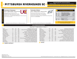 Riverhounds SC Communications UPCOMING MA TCHES